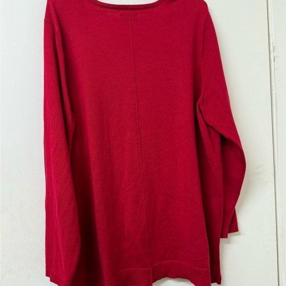 Apt. 9 Women's Vibrant Red V-Neck Sweatshirt - Picture 7 of 9